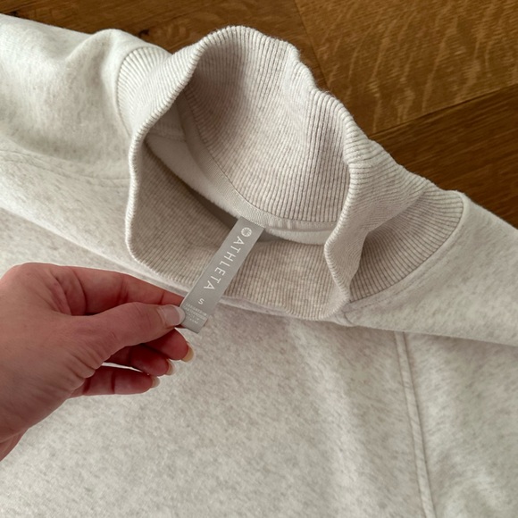 Athleta Cozy Karma Side Zip Plush Funnel Mock Neck Turtleneck Ribbed Sweatshirt - Picture 7 of 12